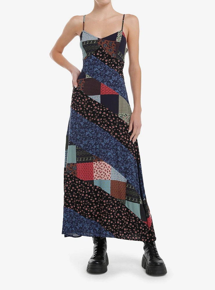 Thorn & Fable Patchwork Stripe Maxi Dress