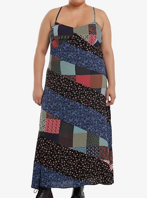 Thorn & Fable Patchwork Stripe Maxi Dress Plus