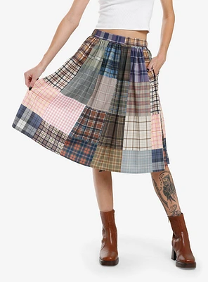 Thorn & Fable Plaid Patchwork Retro Skirt