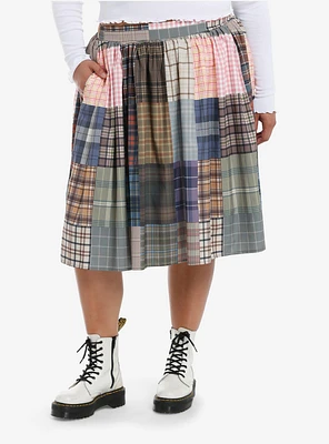 Thorn & Fable Plaid Patchwork Retro Skirt Plus