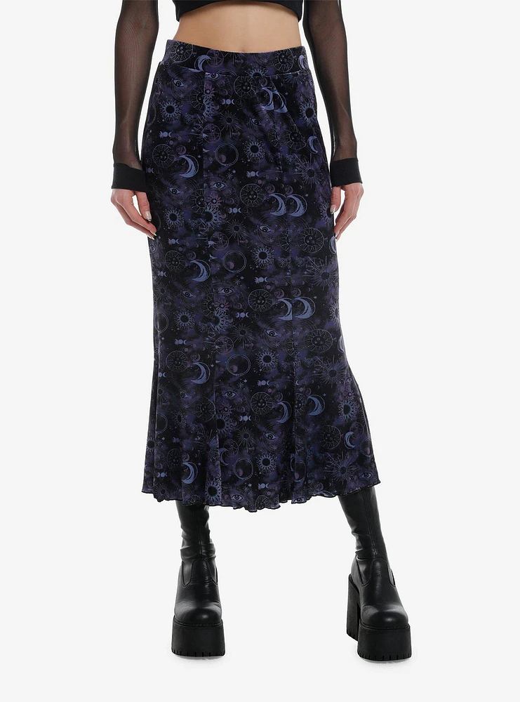 Cosmic Aura Celestial Velvet Mermaid Skirt