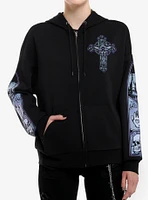 Cosmic Aura Mystical Stained Glass Girls Hoodie