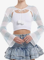 Sweet Society Baby Blue & White Stripe Bolero Girls Crop Shrug