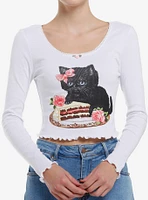 Sweet Society Kitten & Cake Girls Long-Sleeve Top