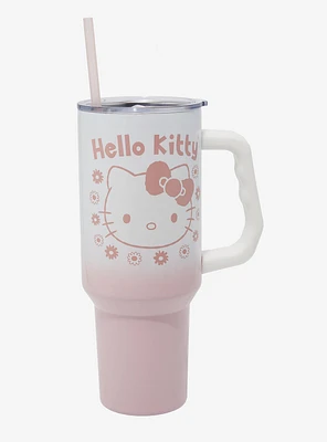 Sanrio Hello Kitty Floral Straw Tumbler with Handle