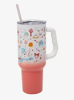 Sanrio Hello Kitty and Friends Outdoors Allover Print Straw Tumbler with Handle