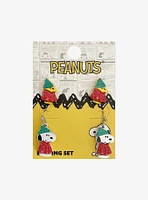 Peanuts Snoopy & Woodstock Puffer Jacket Earring Set