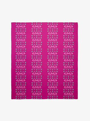 Barbie Flamingo And Palm Trees Throw Blanket