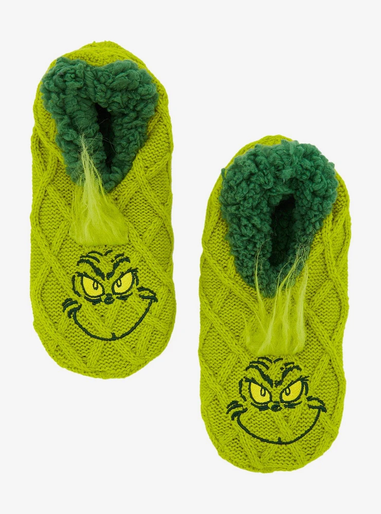 Dr. Seuss How the Grinch Stole Christmas The Grinch Knit Slipper Socks - BoxLunch Exclusive