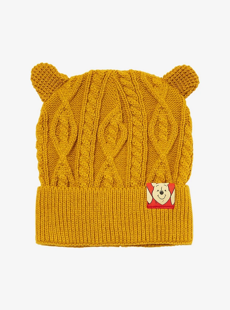 Disney Winnie the Pooh Cable Knit Pooh Bear Ears Beanie - BoxLunch Exclusive