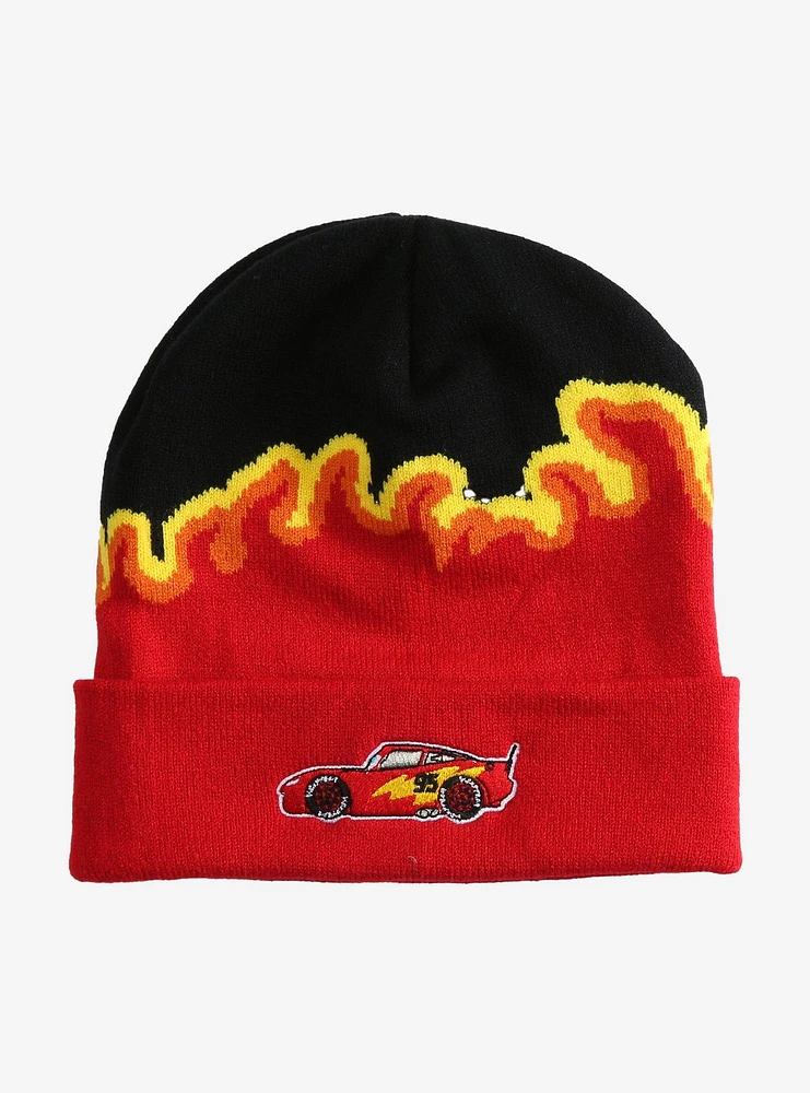 Disney Pixar Cars Lightning McQueen Flame Beanie — BoxLunch Exclusive