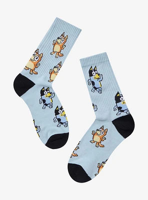 Bluey Bandit & Chilli Allover Print Crew Socks - BoxLunch Exclusive