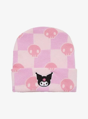 Sanrio Kuromi Skull Checkered Beanie