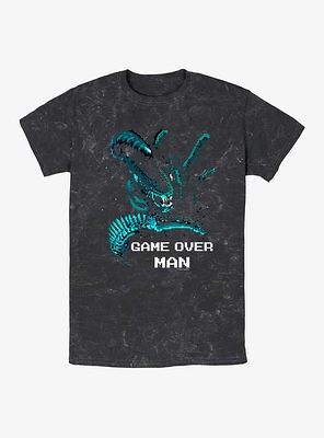 Alien Game Over Man Pixel Mineral Wash T-Shirt