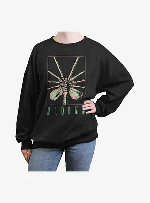 Alien Face Hugger Girls Oversized Sweatshirt