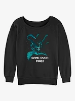 Alien Game Over Man Pixel Girls Slouchy Sweatshirt