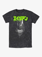 Alien Big Face Kanji Mineral Wash T-Shirt