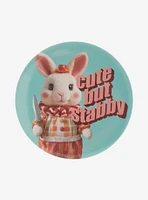 Bunny With Knife 3 Inch Button