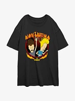 Beavis And Butthead Rock Heads Girls Oversized T-Shirt