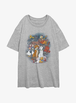 Disney The Aristocats Family Portrait Girls Oversized T-Shirt