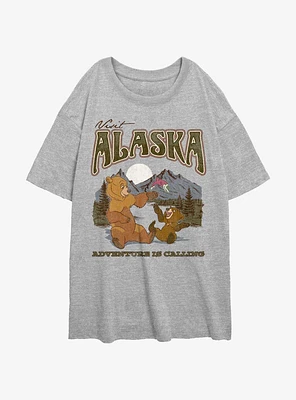 Disney Brother Bear Visit Alaska Adventure Is Calling Girls Oversized T-Shirt