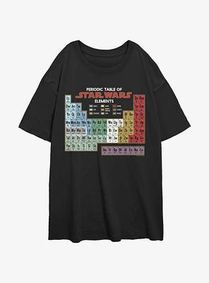 Star Wars Periodic Table Girls Oversized T-Shirt