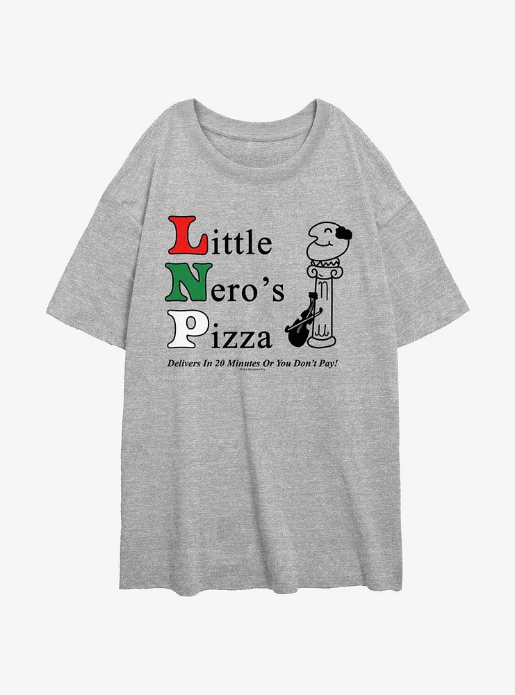 Home Alone Little Neros Pizza Girls Oversized T-Shirt