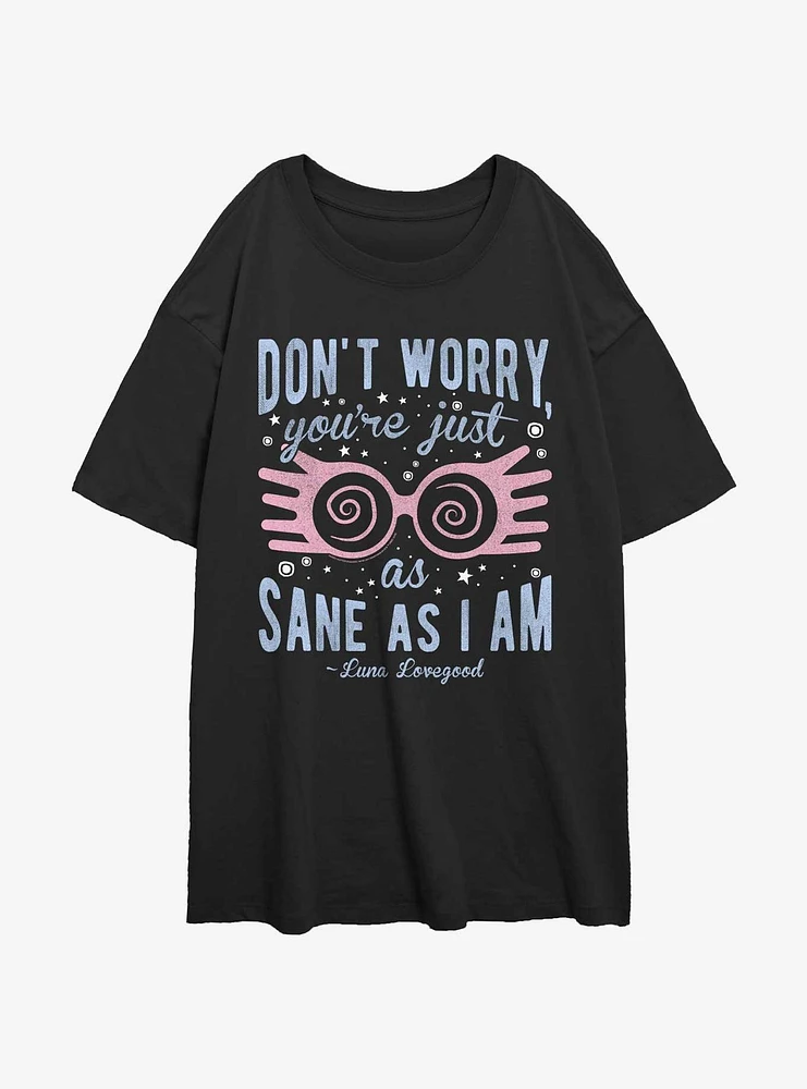 Harry Potter Just As Sane Luna Girls Oversized T-Shirt