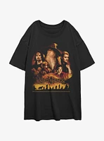 Lord Ring Character Heads Girls Oversized T-Shirt