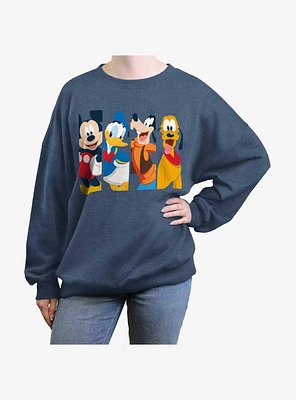 Disney Mickey Mouse Bro Time Girls Oversized Sweatshirt