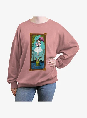 Disney The Haunted Mansion Tightrope Walker Portrait Character Girls Oversized Sweatshirt