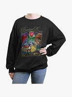 Disney Beauty And The Beast Painted Glass Girls Oversized Sweatshirt