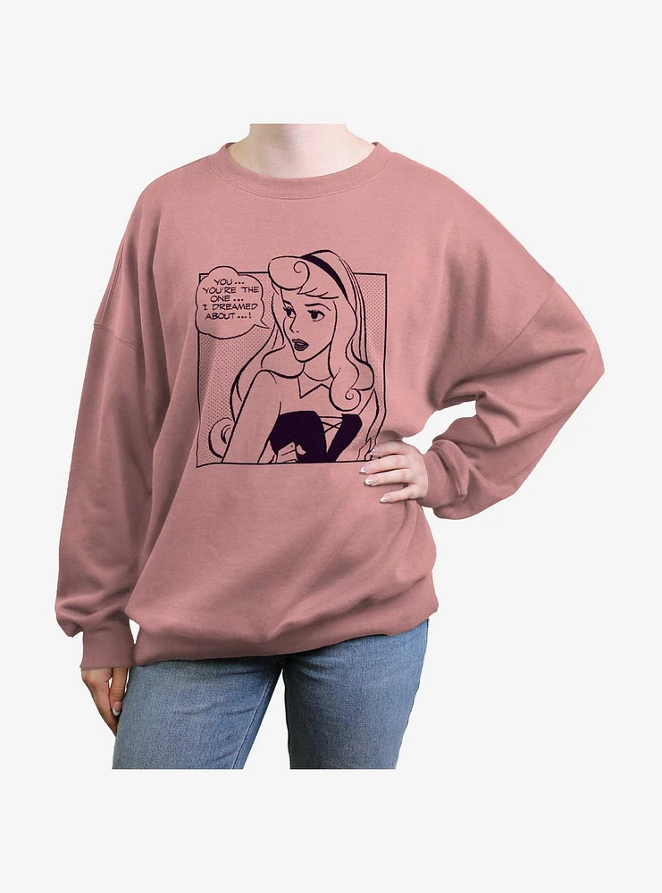 Disney Sleeping Beauty Aurora Comic Girls Oversized Sweatshirt