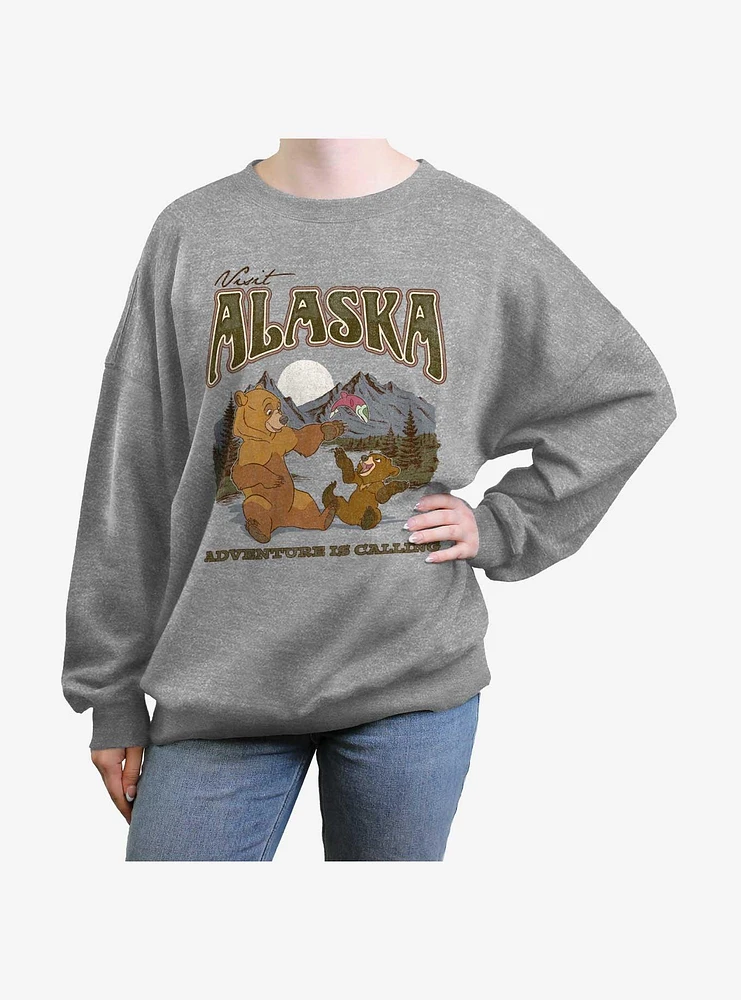 Disney Brother Bear Visit Alaska Adventure Is Calling Girls Oversized Sweatshirt