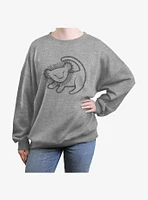 Disney The Lion King Cave Painting Girls Oversized Sweatshirt