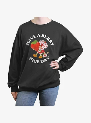 Strawberry Shortcake Berry Nice Day Girls Oversized Sweatshirt