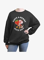 Strawberry Shortcake Berry Nice Day Girls Oversized Sweatshirt