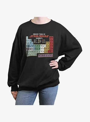 Star Wars Periodic Table Girls Oversized Sweatshirt