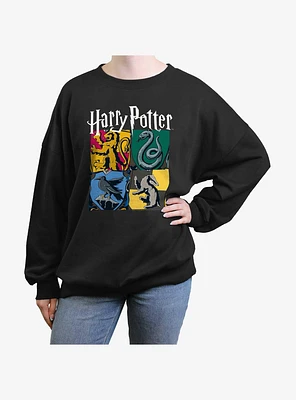 Harry Potter All Houses Girls Oversized Sweatshirt