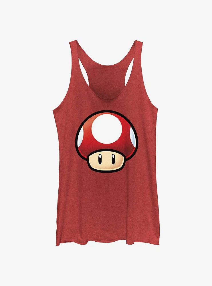 Nintendo Mario Red Mushroom Girls Raw Edge Tank