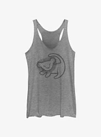 Disney The Lion King Cave Painting Girls Raw Edge Tank