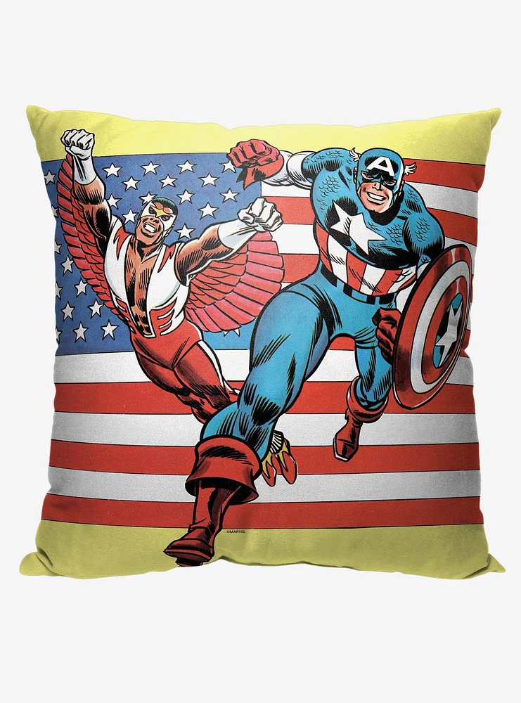 Marvel Captain America Captain and Falcon Printed Throw Pillow