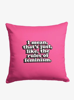 Mean Girls Rules Of Feminism Printed Throw Pillow