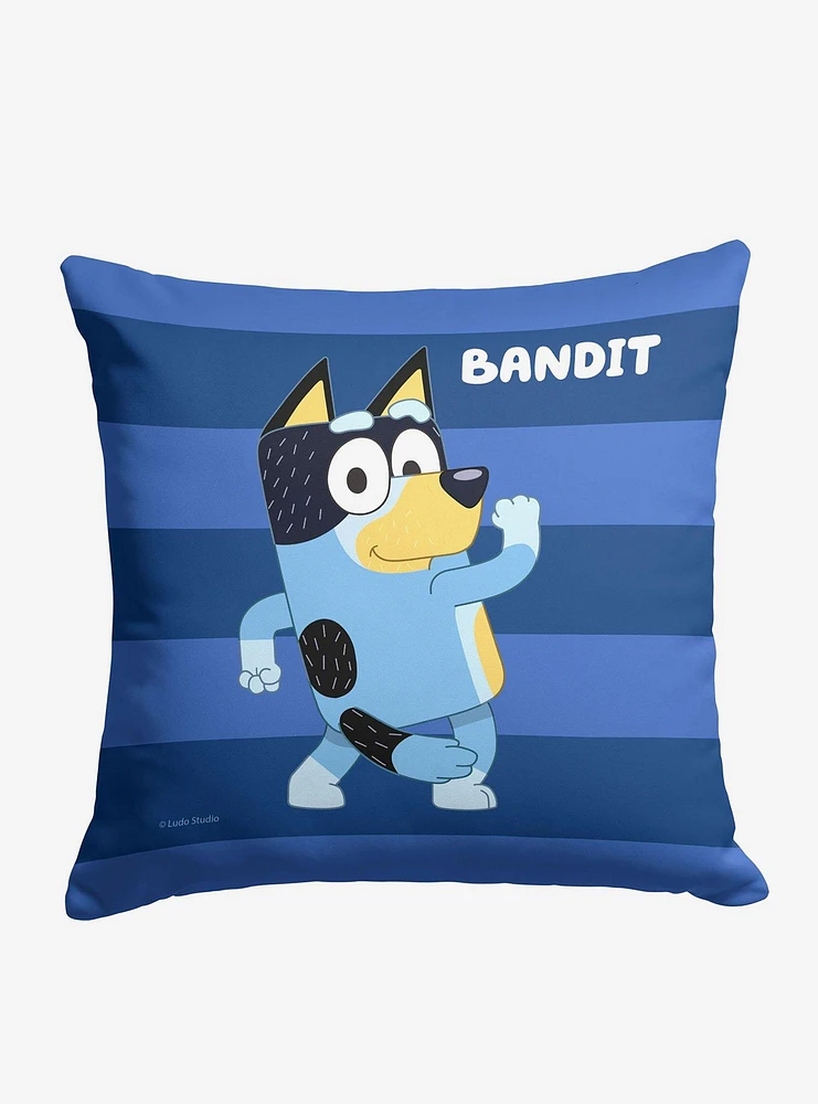 Bluey Roll Call Bandit Printed Throw Pillow