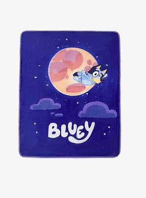 Bluey Over the Moon Micro Raschel Blanket