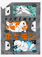 Pokémon Grass Fire Water Mink Sherpa Blanket