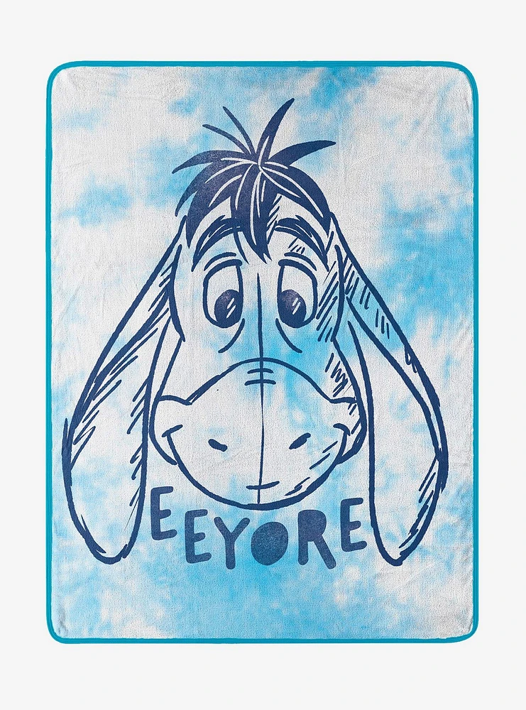 Disney Winnie the Pooh Tie Dye Eeyore Micro Raschel Blanket