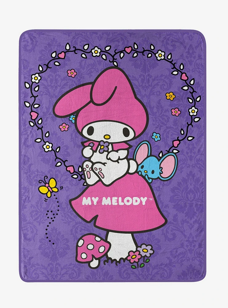 My Melody Lavender Petals Micro Raschel Blanket