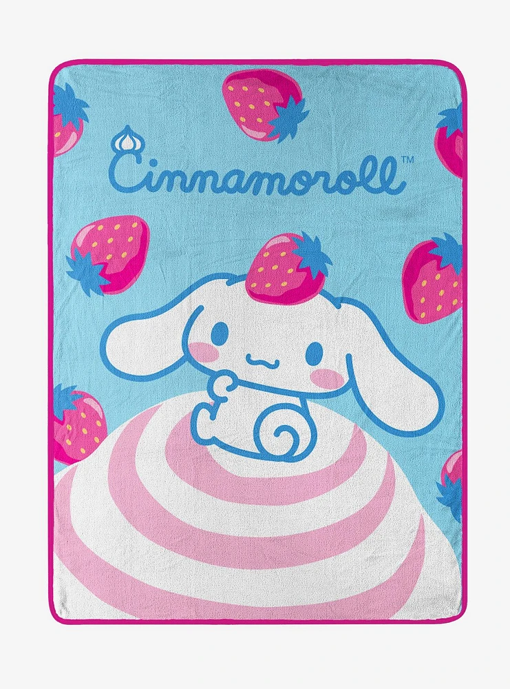 Cinnamoroll Strawberry Bun Micro Raschel Blanket