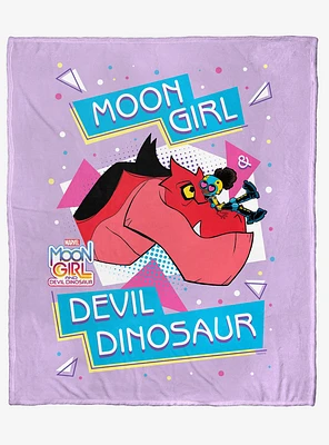 Marvel Moon Girl My Dinosaur and Me Silk Touch Blanket